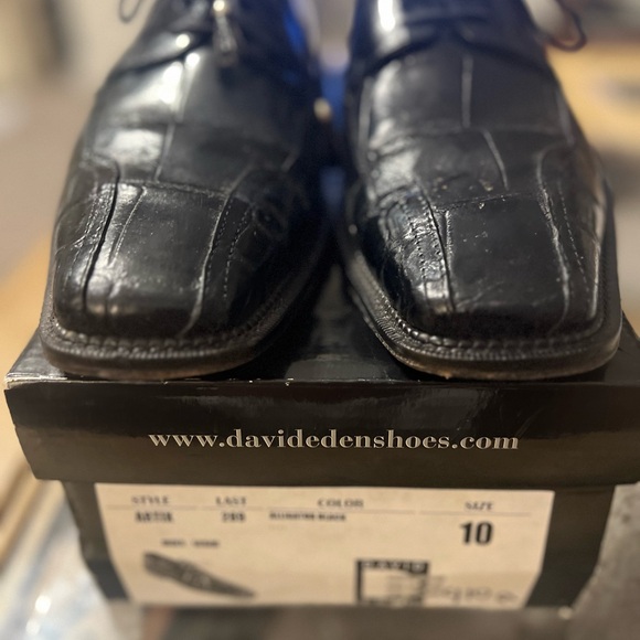 David Eden 100% Genuine Alligator Skin Men's Dress Derby Oxford Shoes Black 10M - Picture 6 of 13